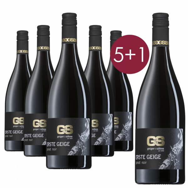 5+1 Aktionspaket: Erste Geige Pinot Noir QbA trocken (6 x 0,75 L)