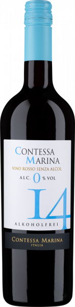 Zero Rosso entalkoholisiert 14 Contessa Marina Apulien Italien Rotwein alkoholfrei lieblich