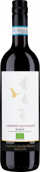 Bio-Cabernet Sauvignon Sicilia DOC Colomba Bianca Sizilien Rotwein trocken