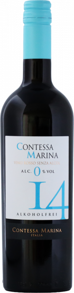 Zero Rosso entalkoholisiert 14 Contessa Marina Apulien Italien Rotwein alkoholfrei trocken