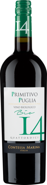 Bio-Primitivo Puglia IGT 14 Contessa Marina Apulien Italien Rotwein halbtrocken