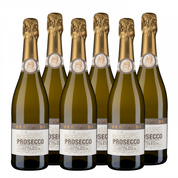 Prosecco Spumante Extra Dry DOC Bertoldi Venetien Schaumwein trocken (6 x 0,75 l)