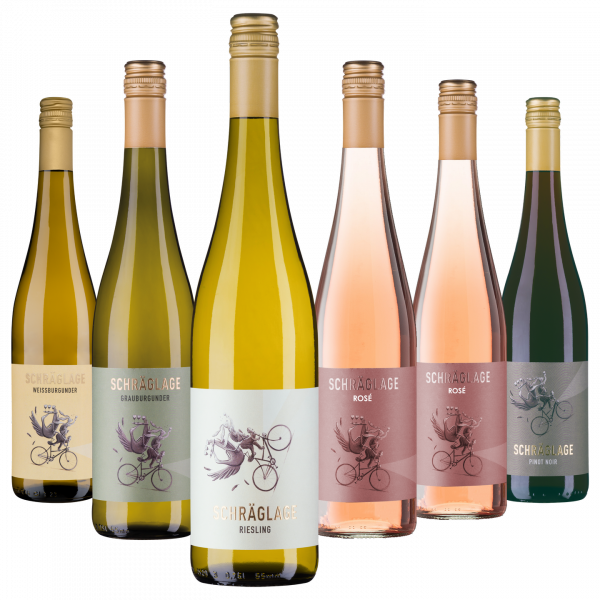 Probierpaket Schräglage – Freunde für jeden Tag | Riesling, Burgunder & Pinot Noir