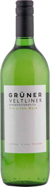 Grüner Veltliner Ein Liter Wein QUW Niederösterreich Aigner Weißwein trocken