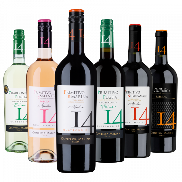 Weinpaket „Quattordici 14“ – Vielfalt aus Apulien zum Probieren und Verschenken