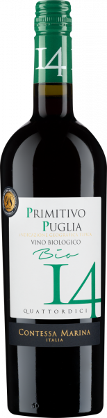 Bio-Primitivo Puglia IGT 14 Contessa Marina Apulien Italien Rotwein halbtrocken
