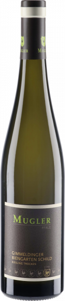 Mugler Gimmeldinger Biengarten Schild Riesling trocken QbA Pfalz Weißwein